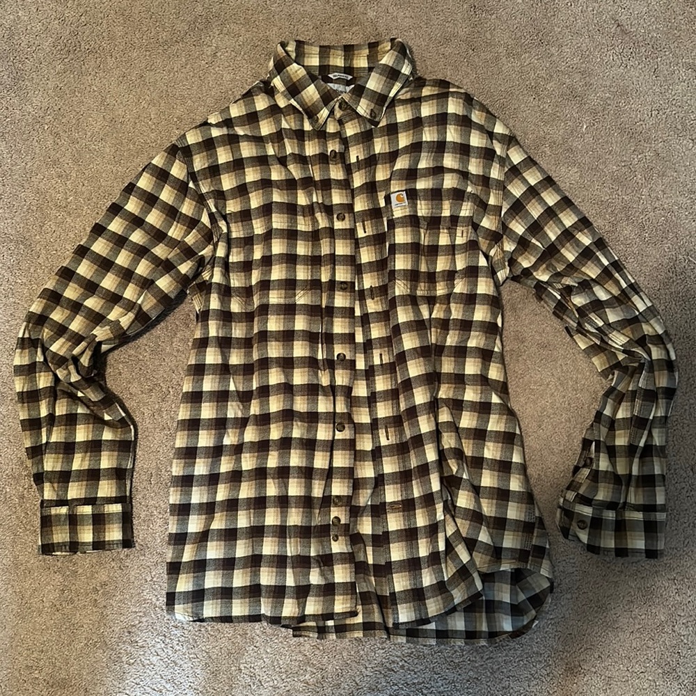 Brown Carhartt Long Sleeve Flannel